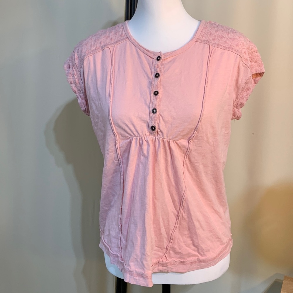 Knox Rose Womens Cap sleeve button-down Top size Small